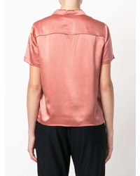 Chemise boutonnée à manches courtes rose T by Alexander Wang