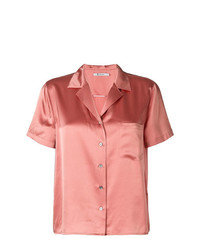 Chemise boutonnée à manches courtes rose T by Alexander Wang