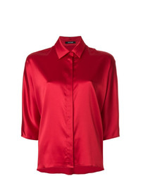 Chemise boutonnée à manches courtes rouge Styland