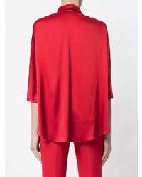 Chemise boutonnée à manches courtes rouge Styland