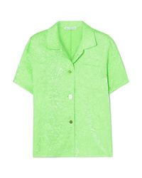 Chemise boutonnée à manches courtes vert menthe Rejina Pyo