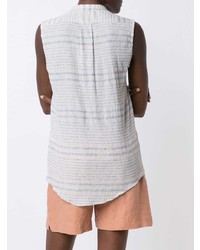 Chemise boutonnée sans manches à rayures horizontales blanche Rachel Comey