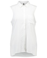 Chemise boutonnée sans manches blanche Only