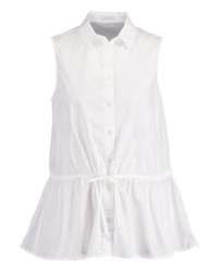 Chemise boutonnée sans manches blanche Opus