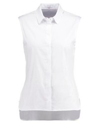Chemise boutonnée sans manches blanche Seidensticker