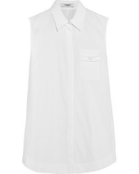 Chemise boutonnée sans manches en soie blanche Givenchy