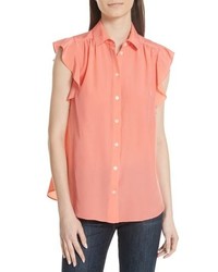 Chemise boutonnée sans manches orange