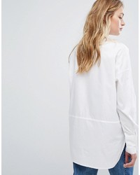 Chemise brodée blanche Monki