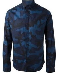 Chemise camouflage bleu marine