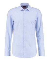 Chemise de ville à carreaux bleu clair Hugo Boss