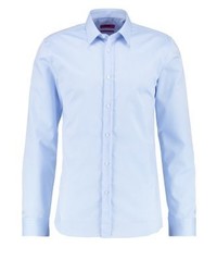 Chemise de ville à carreaux bleu clair Hugo Boss