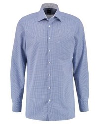 Chemise de ville à carreaux bleu clair Olymp