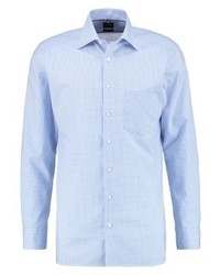 Chemise de ville à carreaux bleu clair Olymp