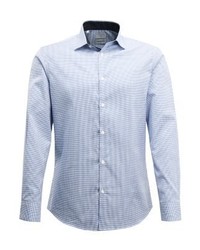 Chemise de ville à carreaux bleu clair Selected Homme