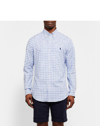 Chemise de ville à carreaux bleu clair Polo Ralph Lauren