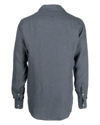 Chemise de ville à carreaux gris foncé Massimo Alba