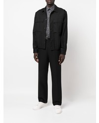 Chemise de ville à carreaux noire et blanche Brioni