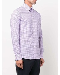 Chemise de ville à carreaux violet clair Canali