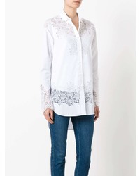 Chemise de ville à fleurs blanche Ermanno Scervino