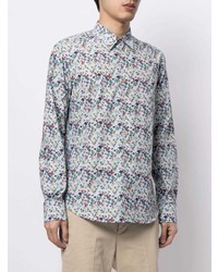 Chemise de ville à fleurs bleu clair Paul Smith