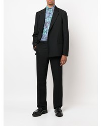 Chemise de ville à fleurs bleu clair Etro