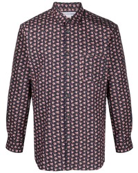 Chemise de ville à fleurs bleu marine Comme Des Garcons SHIRT