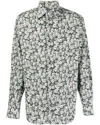 Chemise de ville à fleurs grise Tom Ford