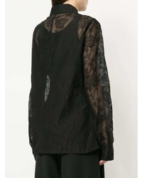 Chemise de ville à fleurs noire Zambesi