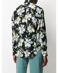 Chemise de ville à fleurs noire Tom Ford