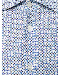 Chemise de ville á pois bleu clair Etro