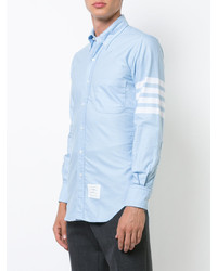 Chemise de ville à rayures horizontales bleu clair Thom Browne