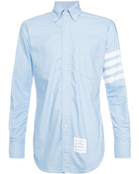 Chemise de ville à rayures horizontales bleu clair Thom Browne