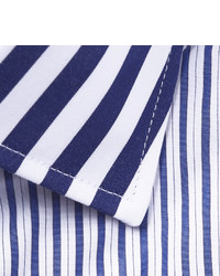 Chemise de ville à rayures verticales blanc et bleu marine Etro