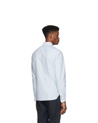 Chemise de ville à rayures verticales blanc et bleu Eidos