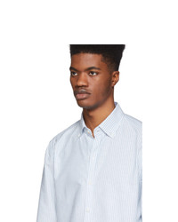 Chemise de ville à rayures verticales blanc et bleu Eidos