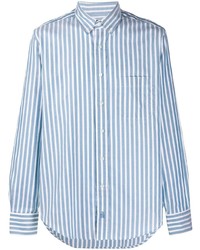 Chemise de ville à rayures verticales blanc et bleu Lanvin