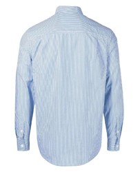 Chemise de ville à rayures verticales blanc et bleu SPORT b. by agnès b.