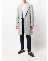 Chemise de ville à rayures verticales blanc et bleu Brunello Cucinelli