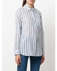 Chemise de ville à rayures verticales blanc et bleu Shirtaporter