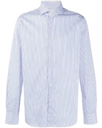 Chemise de ville à rayures verticales blanc et bleu Xacus