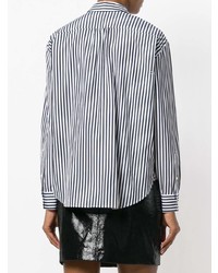 Chemise de ville à rayures verticales blanche et noire Chinti & Parker