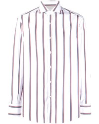 Chemise de ville à rayures verticales blanche Brunello Cucinelli