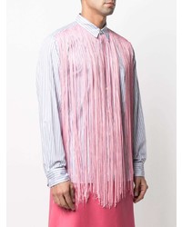 Chemise de ville à rayures verticales blanche Comme Des Garcons Homme Plus