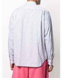 Chemise de ville à rayures verticales blanche Comme Des Garcons Homme Plus