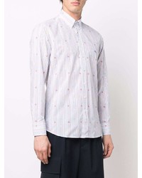 Chemise de ville à rayures verticales blanche Etro