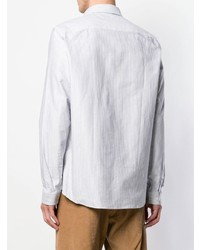 Chemise de ville à rayures verticales blanche Nn07