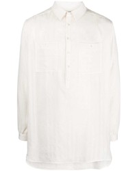 Chemise de ville à rayures verticales blanche Saint Laurent