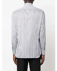 Chemise de ville à rayures verticales blanche Lardini