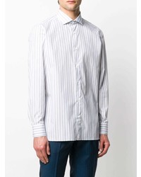 Chemise de ville à rayures verticales blanche Borrelli