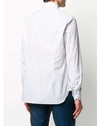 Chemise de ville à rayures verticales blanche Borrelli